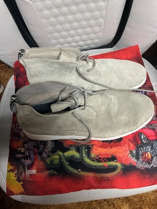 UGG Treadlite by UGG Men’s Suede High Top Sneakers – Gray/Taupe Size 14
