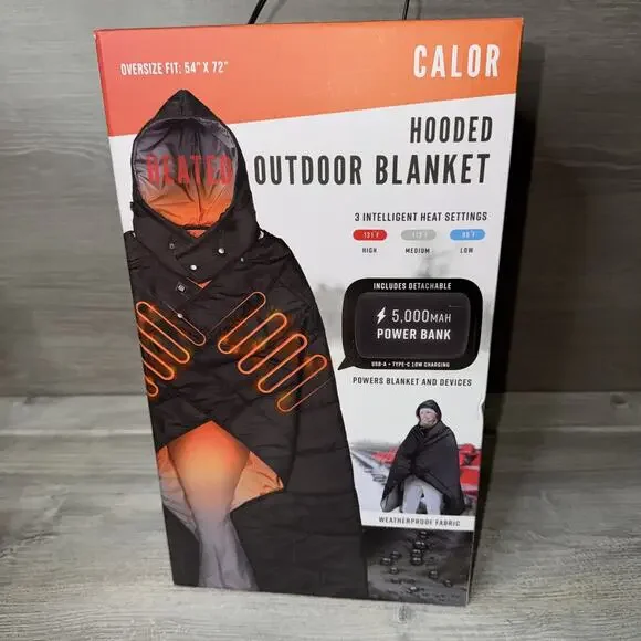 iClimb Hooded Outdoor Blanket W/ 3 Heat Settings And 5,000 MAH Power Bank