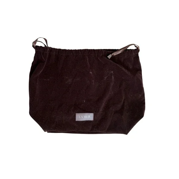 LA MER Drawstring Pouch Brown Velvet Ribbon Travel Bag Women's OS Good‎