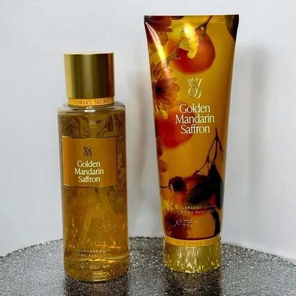 Victoria’s Secret Golden Mandarin Saffron Lotion Gift Set NWT