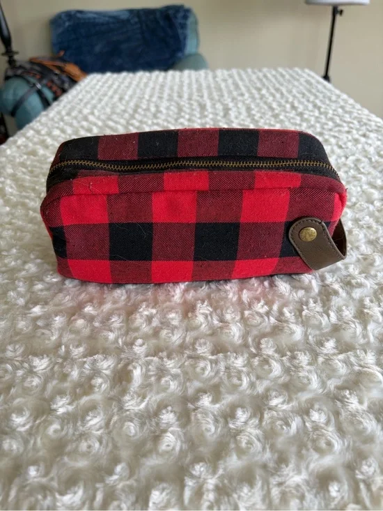 Red & Black Buffalo Plaid Makeup Bag Toiletries Bag