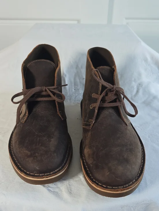 Clarks Men's Dark Brown Leather Bushacre 2 Chukka Boots Size 9.5 NWT