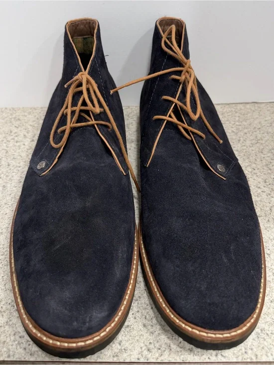 RUSTIC ASPHALT Suede Leather Chukka Boots - Men's Size 44M (10.5) - Blue & Tan