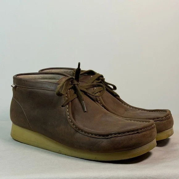 Clarks Stinson Hi Mens 11 Beeswax Brown Leather Moc Toe Chukka Boots 26063364
