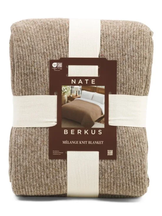NATE BERKUS Wool Blend Knit Blanket
