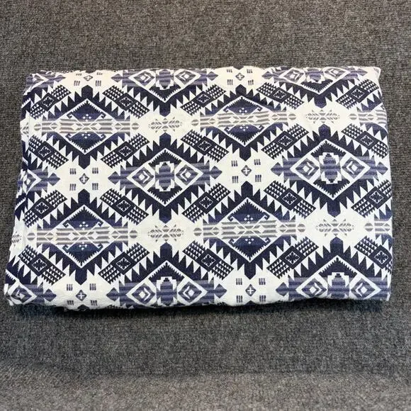Pendleton Cotton Flannel Flat Sheet 64x97 Blue Southwestern Aztec Print Lodge