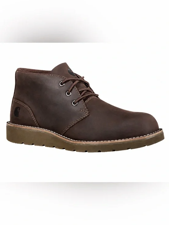 Carhartt Wedge Plain Toe Chukka Men’s 13 Wide Dark Brown Leather Work Boots
