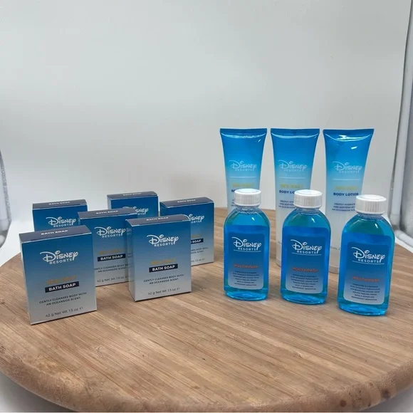 12‎ Disney H2O Beauty Sea Salt Resort Spa Soap Lotion Mouthwash lot.