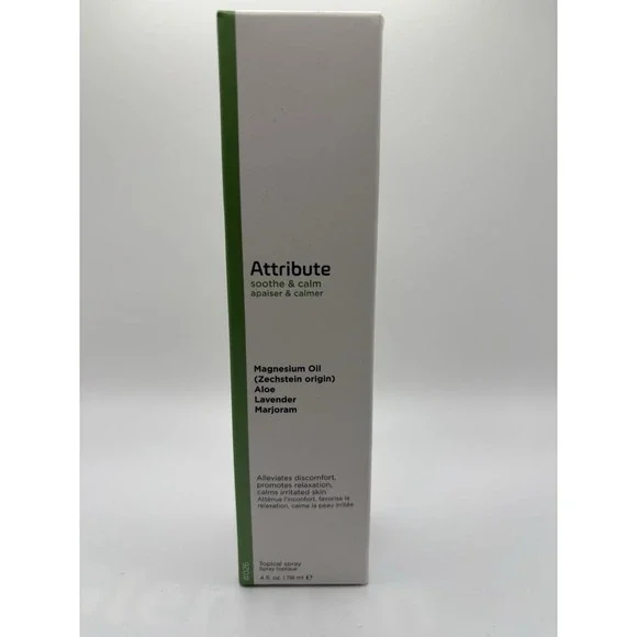 Attribute Magnesium Oil Spray 100% Zechstein Magnesium Soothe‎ & Calm Exp 10/26