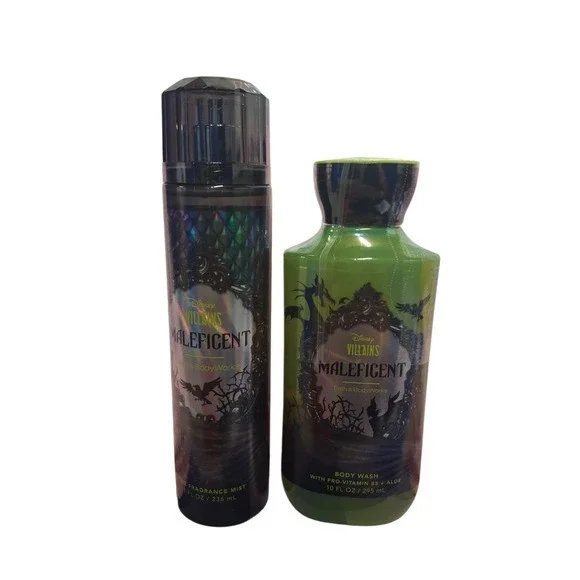 Rare Seasonal Bath & Body Works Womens MALEFICENT Body Care 2pcs Bundle Mist Gel