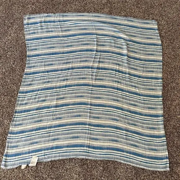 Aden + anais white label muslin swaddle blue stripes