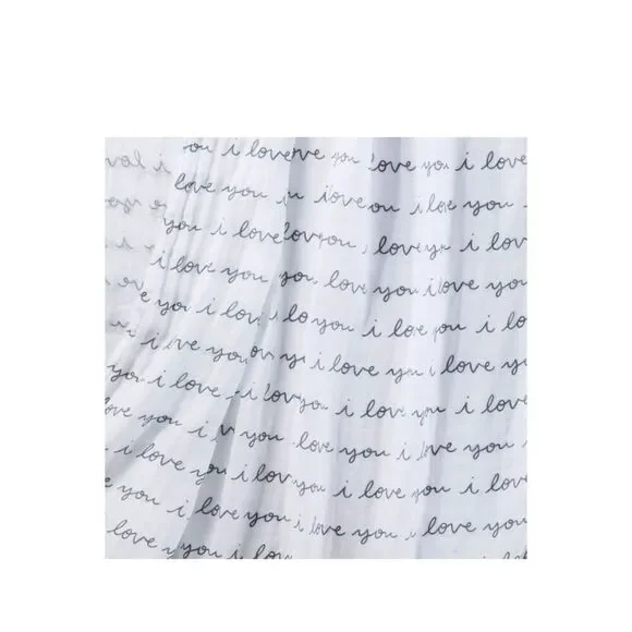 Cloud Island™ White Muslin Swaddle Blanket I love You