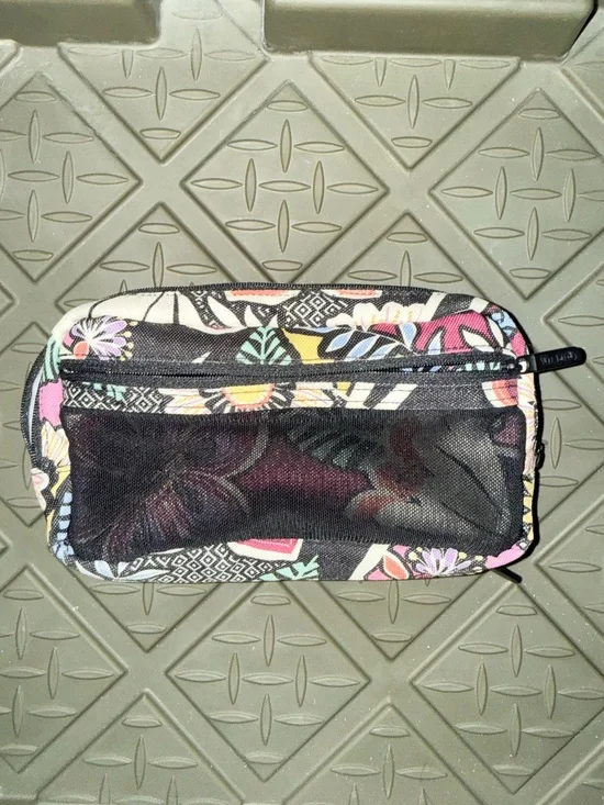 Vera Bradley Floral Mesh Cosmetic Pouch - Black, Pink, Yellow, Green