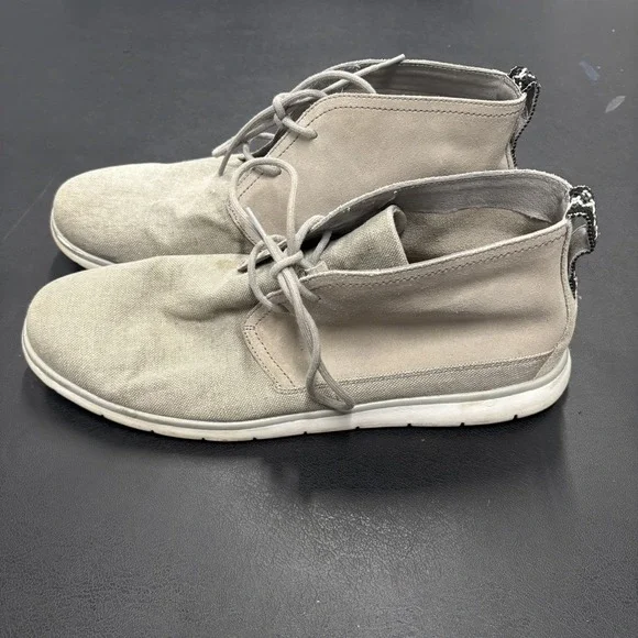 UGG Australia Freamon Men's Chukka Boots in Grey‎ Suede and Canvas Size 14 Laces