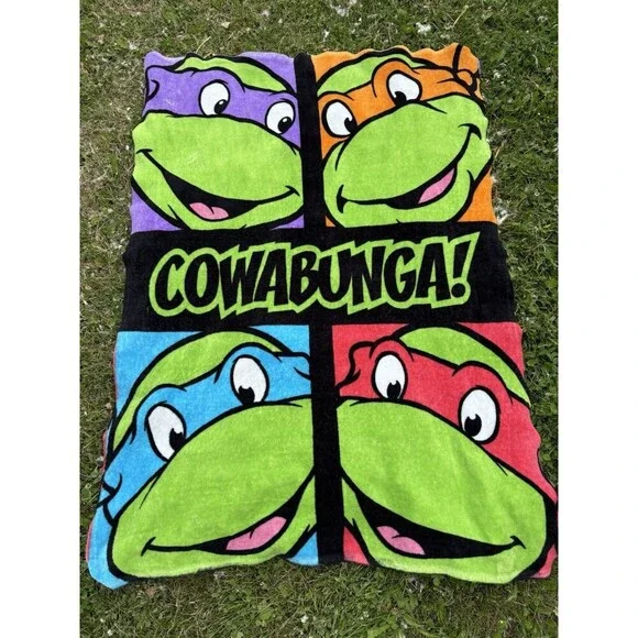 Teenage Mutant Ninja Turtles Fleece Blanket Throw COWABUNGA Nickelodeon 50x36 in