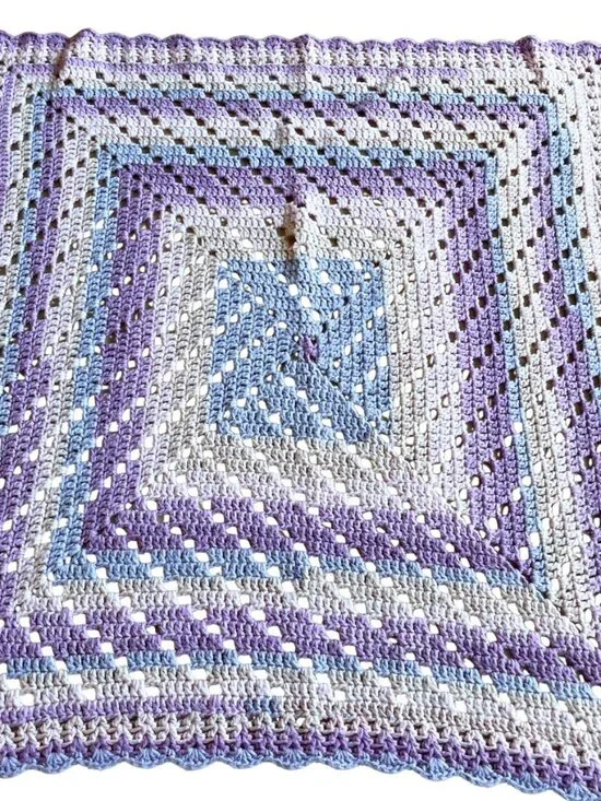 Entire Closet $5! Baby Hand Made Handmade Crochet Crocheted Purple Crib Blanket