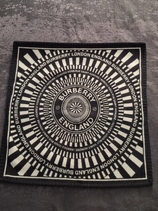 Burberry Blue and White Graphic England Logo Throw