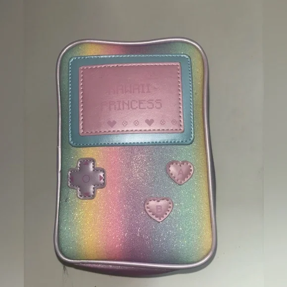 Sugar Thrillz Kawaii Gamer girl Rainbow Glitter Handheld Game Console Bag