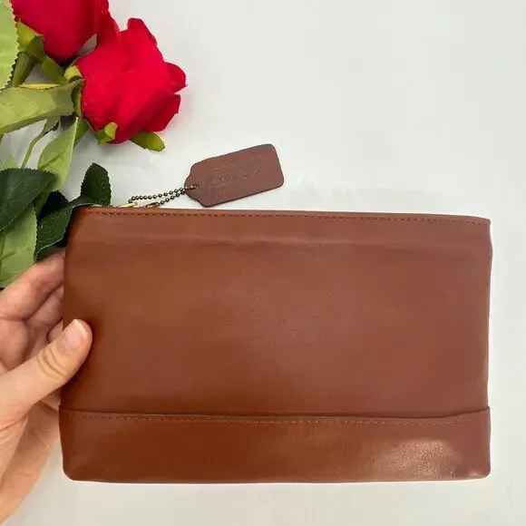 Vintage Coach Cosmetic Case Large 7172 British Tan USA 1990s