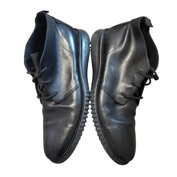 Cole Haan Mens Grand.OS Black Leather Chukka Boots Lace Up Lightweight Size 12
