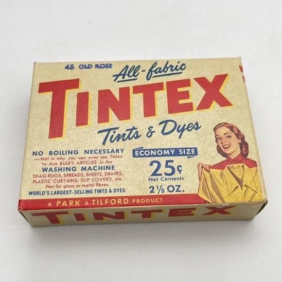 Vintage 1940s Tintex All Fabric Dye 45 Old Rose Economy Size NOS Unopened