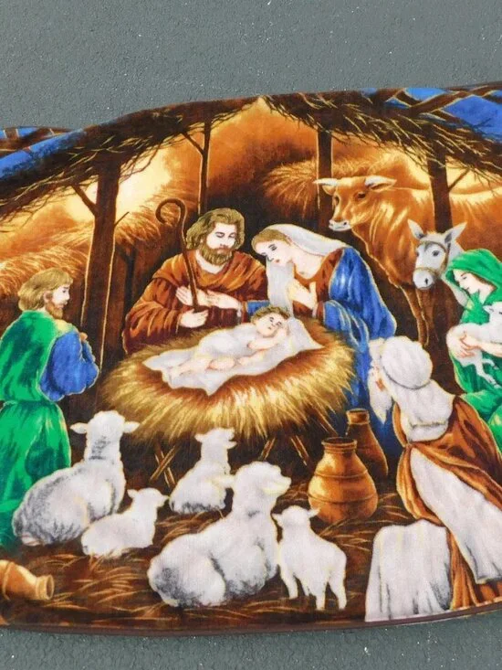 NorthWest Company Manger Nativity Scene Fleece Throw Blanket 48