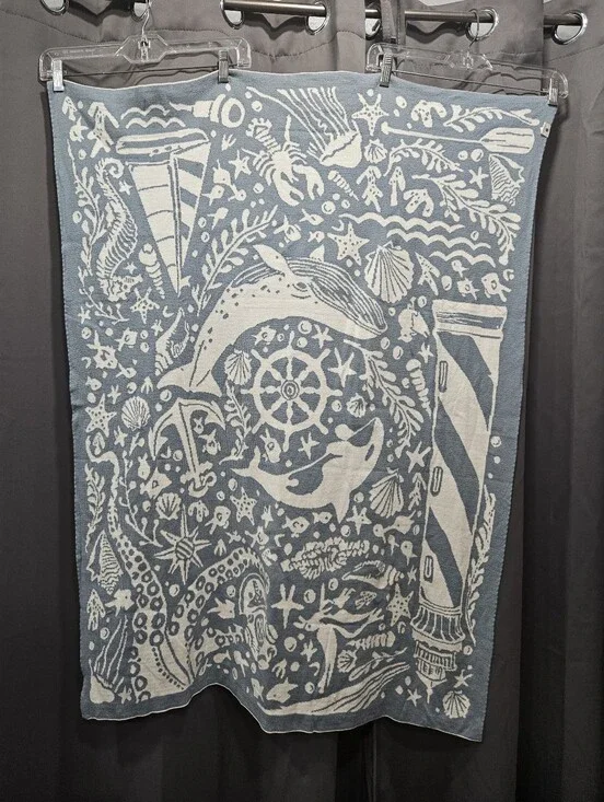 The Blueberry Hill's Nautical Organic Cotton Blanket 32x40