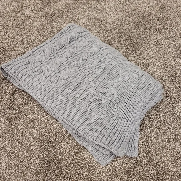 Burt's Bees Baby Organic Cotton Cable Knit Blanket Heather Grey HM10260-HTG