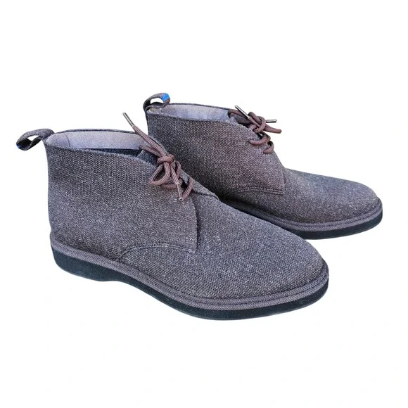 Rothy's Men's 7 Chukka Boots Merino‎ Wool Lace Up Dark Brown/Umber *No Inserts*