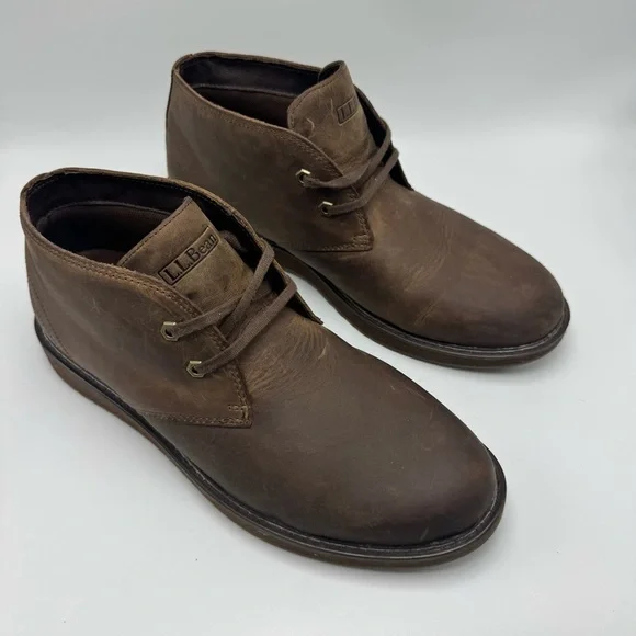 L.L.Bean Stonington Chukka Boots Men’s 11.5 Brown Oiled Leather 511441 Desert