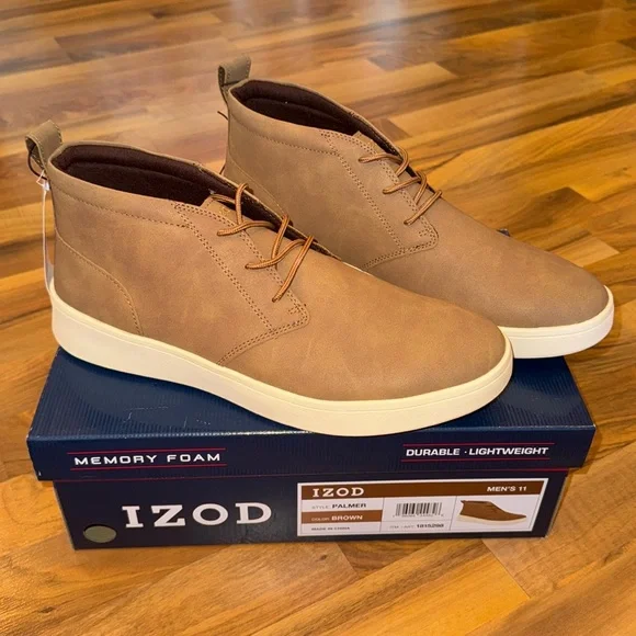 IZOD men chukka style shoe Palmer color‎ brown men’s size 11 casual, dress, lace