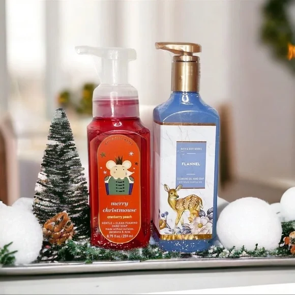 Bath & Body Works Hand Soap Cranberry Punch & Flannel Winter Scents Nwt