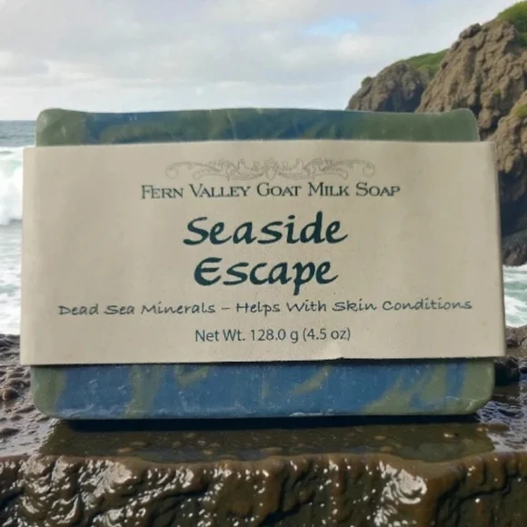 Natural Fern Valley Goat Milk Soap Dead Sea Mineral Seaside Escape Bar 4.5 Oz