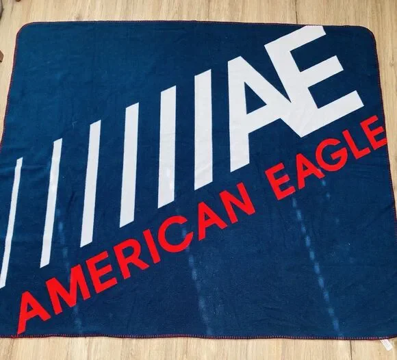American Eagle Blanket Fleece Throw Red White Blue - 50x60