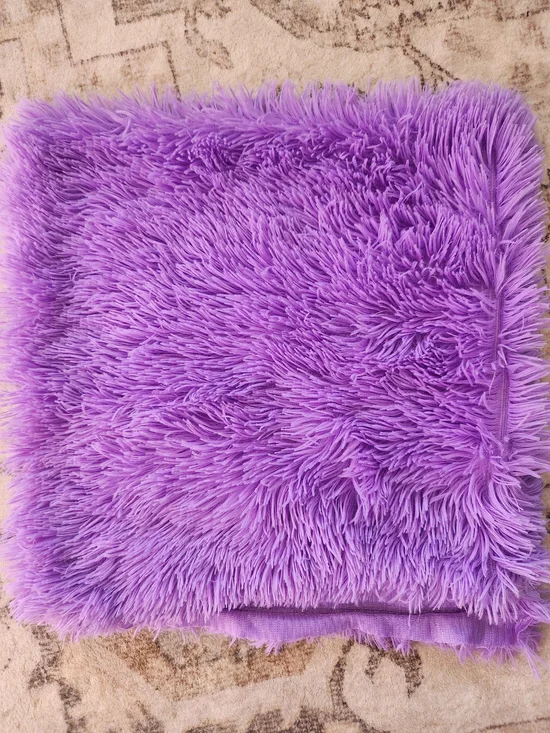 Plush Shag Throw Pillow Cover - Purple