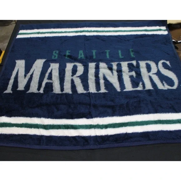 Biederlack Seattle Mariners Throw Blanket MLB Navy Blue 48x57 USA Made