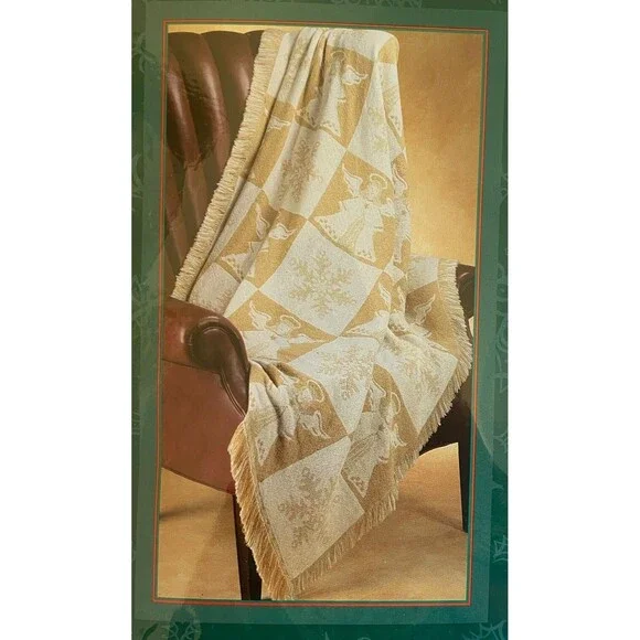 Dayton Hudson NEW Holiday Throw Blanket Angels Snowflakes 50