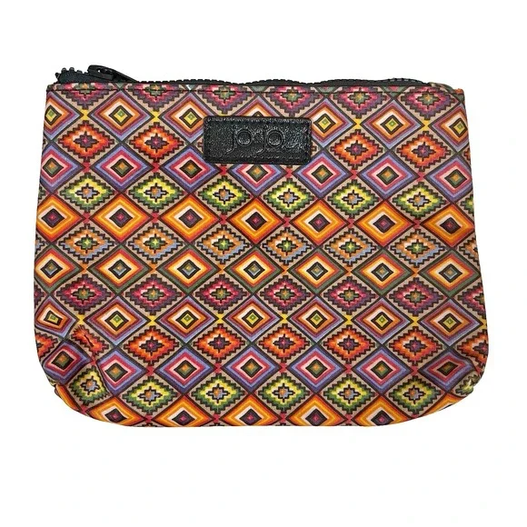 Jo & Jo Womens Makeup Cosmetic Bag Zip Pouch Multicolor Aztec Print Australia