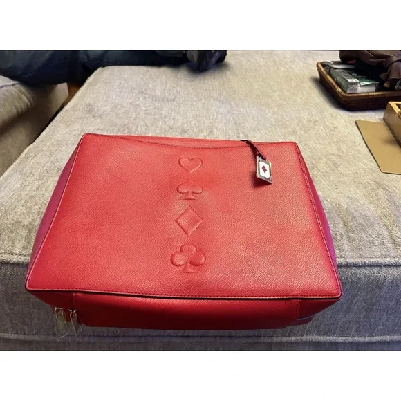 Estee Lauder Red Playing Card Theme Makeup Weekender Bag Travel Toiletries New