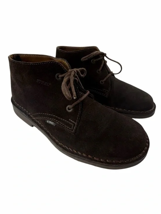 Steel Boots Men’s Brown Suede Desert Chukka Boots Size 10