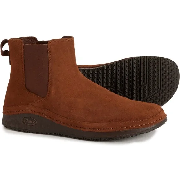 Chaco Paonia‎ Chelsea Boots Men Sz 11 M Suede Cinnamon Brown Pull On Ankle