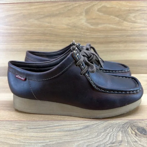 Clarks Collection Wallabees‎ Chukka Boots Womens 7.5 M Brown Leather Square Toe