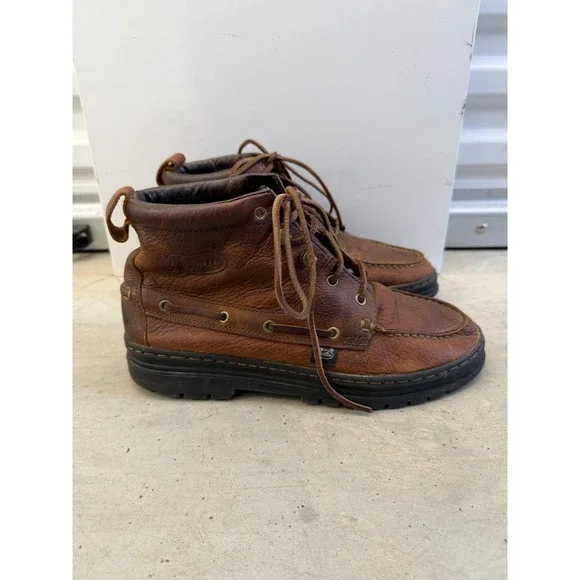 Justin Chip 991 Chukka Boots Mens US 8M Brown Leather Moc Toe Comfort Ankle