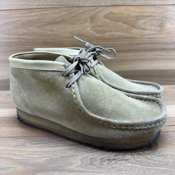 Cole Haan Wallabee Boots Mens 7.5 Beige Suede Lace Up Crepe Sole‎
