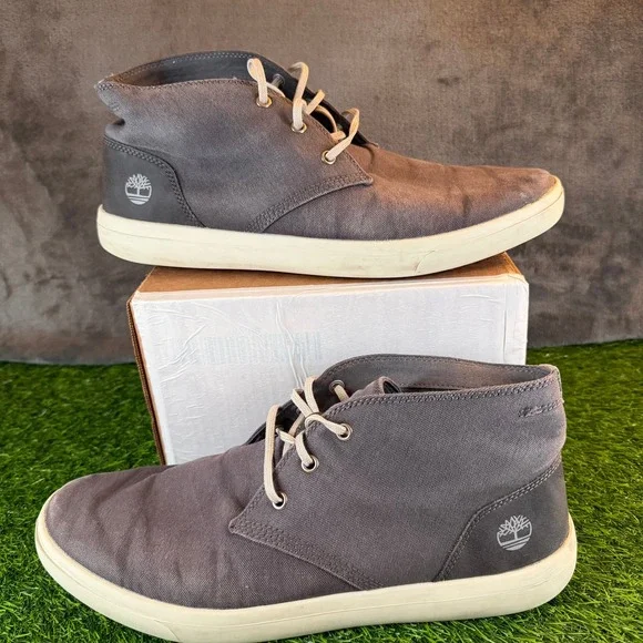 Timberland Ashwood Park Chukka Grey Canvas Sneakers‎ Boots Mens Size 13