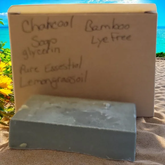 Anna's Creations Bamboo Glycerin Bar Soap Charcoal Lemomgrass Lye Free