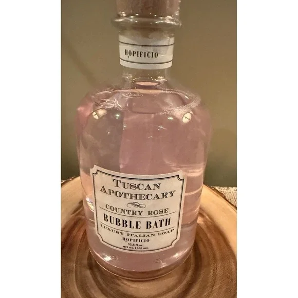 HOPIFICIO TUSCAN APOTHECARY COUNTRY ROSE BUBBLE BATH LUX ITALIAN SOAP 33.8OZ‎