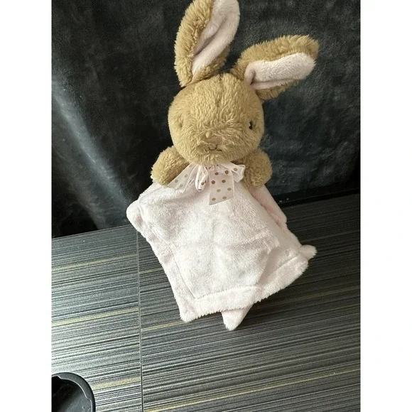 MTY International Bunny Rabbit Lovey Brown Pink Plush Security NEW 12