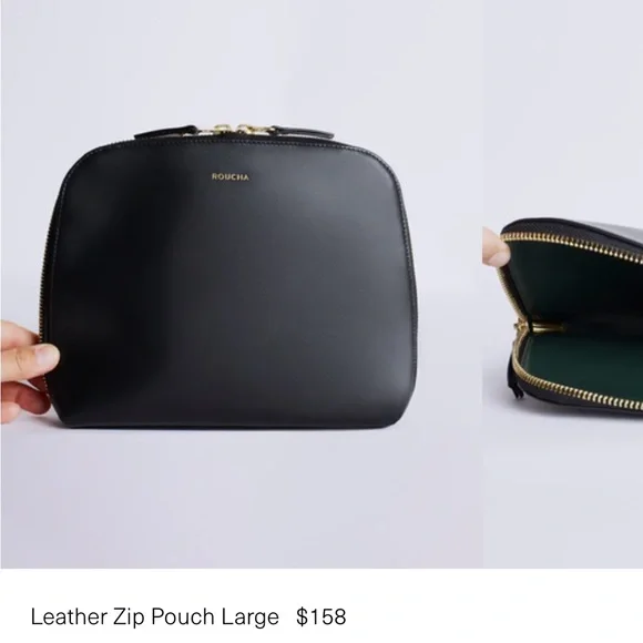 Roucha Leather Zip Large Travel Pouch