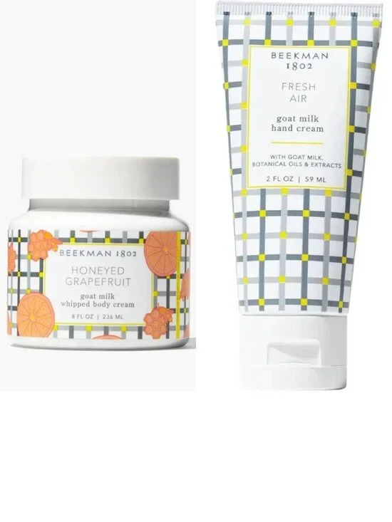 Beekman 1802 Goat Milk Bundle Fresh Air Hand Cream Honeyed Grapefruit Body Cream